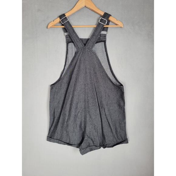 LOLOCCI Overall Shorts for Women Summer Romper Denim Jumpsuit Pockets Medium - Picture 7 of 9